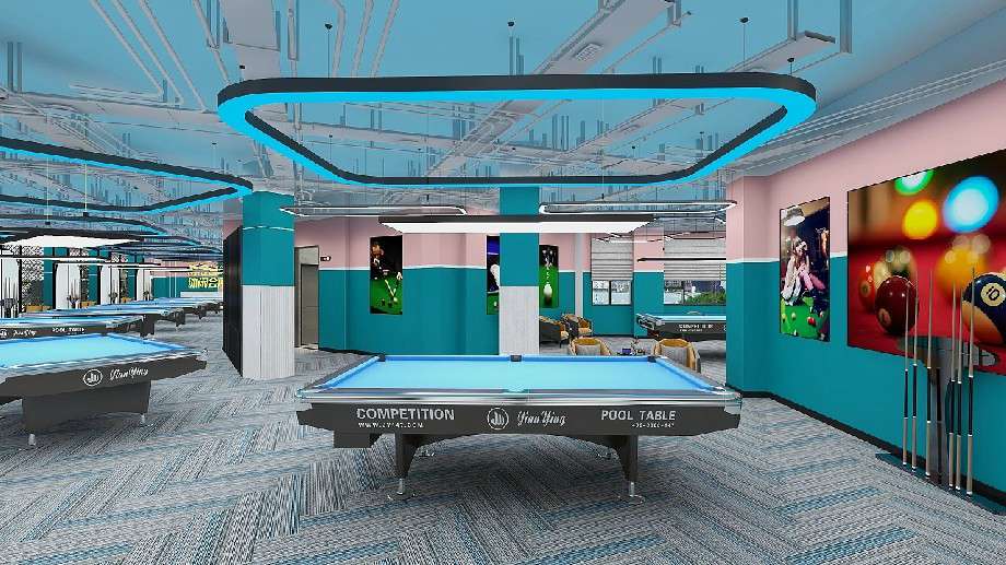 鄭州臺(tái)球俱樂(lè)部裝修設(shè)計(jì)效果圖