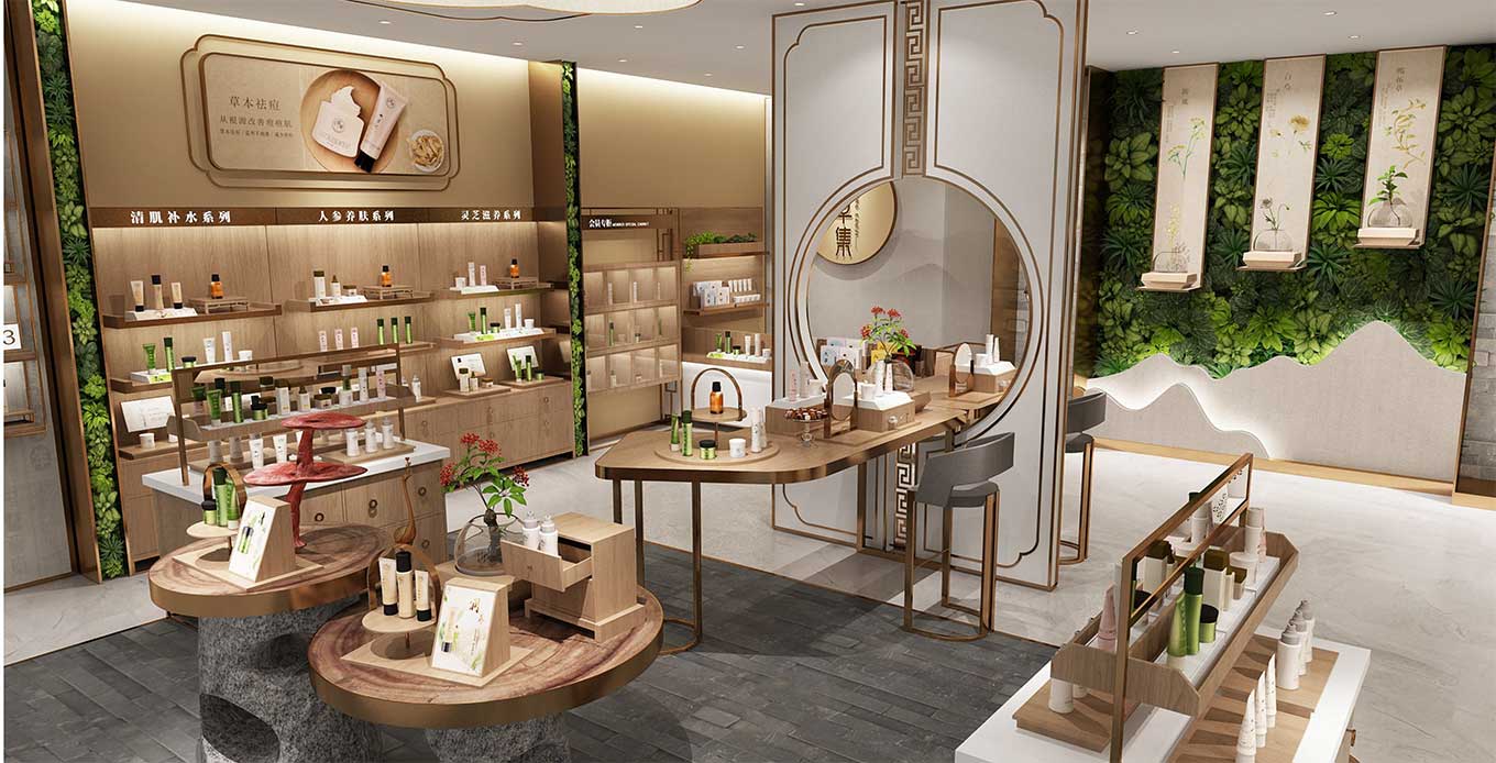 鄭州護(hù)膚品專(zhuān)賣(mài)店設(shè)計(jì)裝修效果圖
