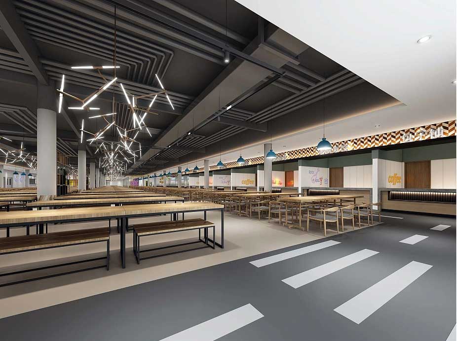 許昌學(xué)校食堂裝修設(shè)計(jì)效果圖