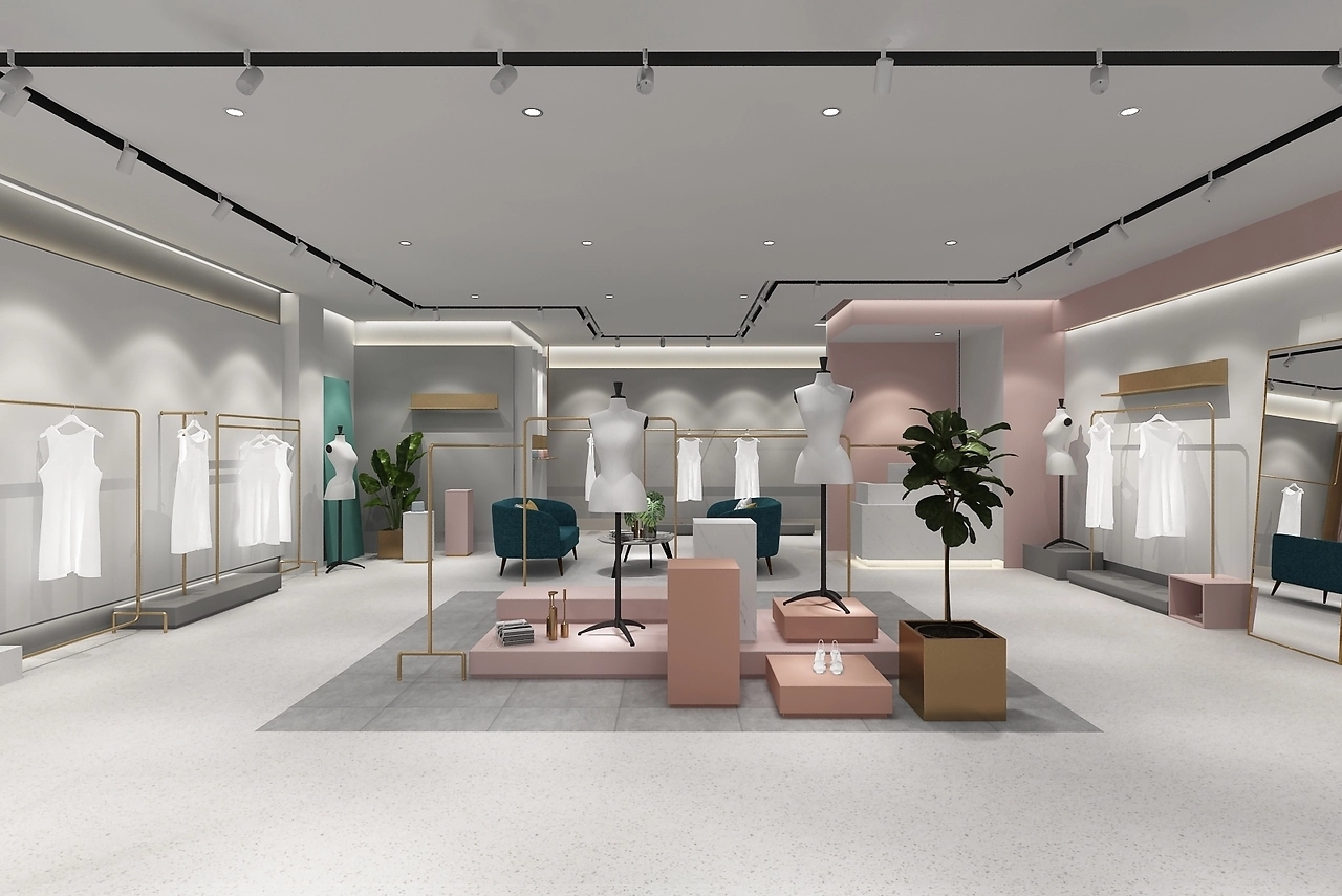 150平米商場女裝專賣店裝修設(shè)計效果圖