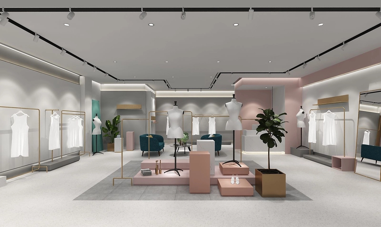 150平米商場女裝專賣店裝修設(shè)計效果圖