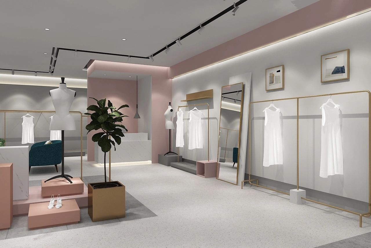 150平米商場女裝專賣店裝修設(shè)計效果圖