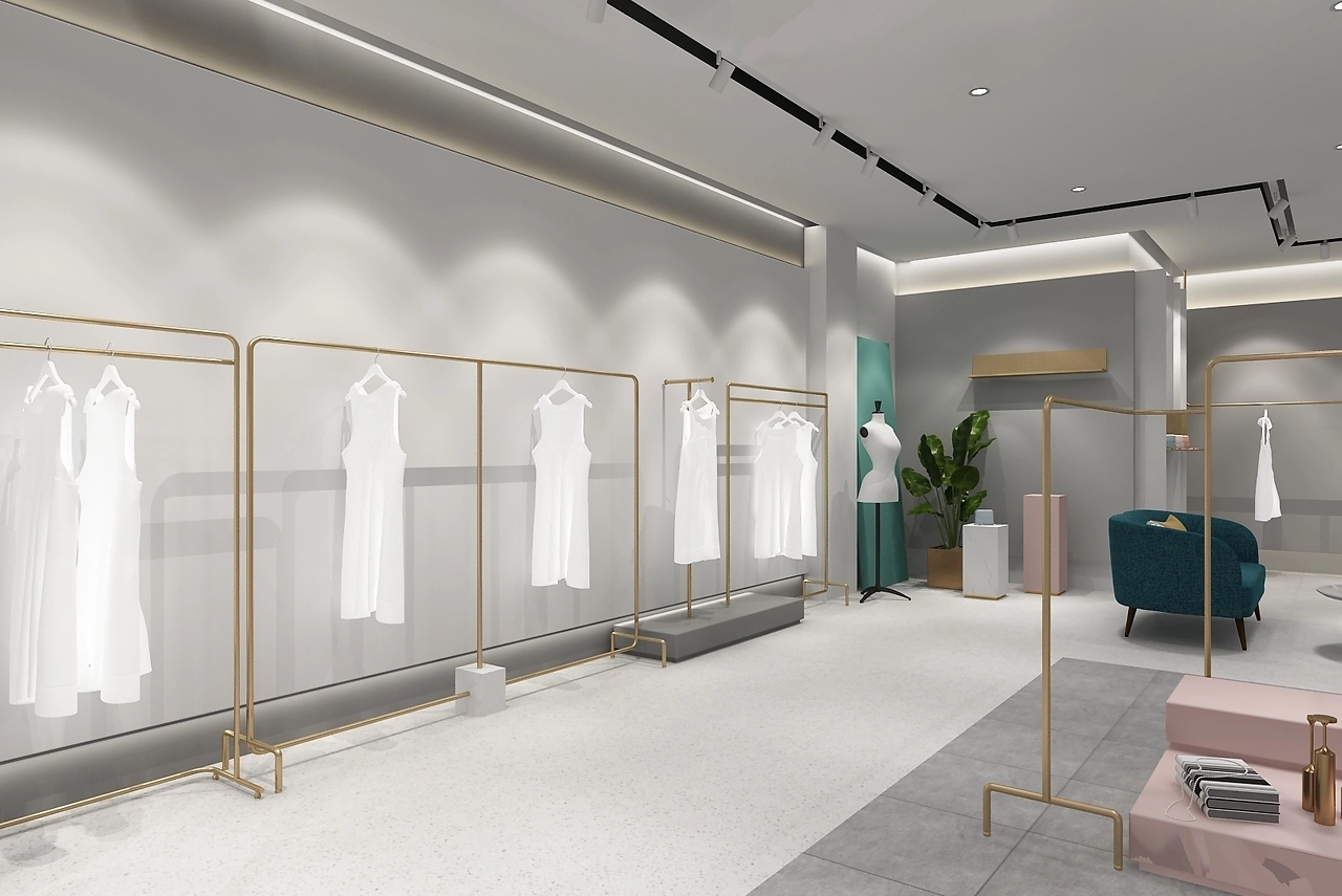 150平米商場女裝專賣店裝修設(shè)計效果圖