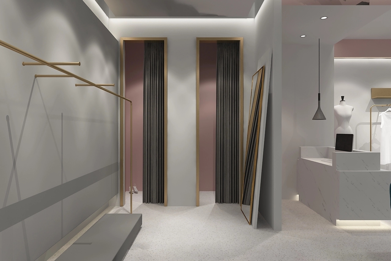 150平米商場女裝專賣店裝修設(shè)計效果圖