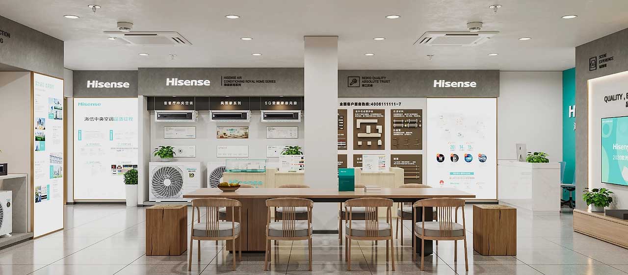 185平米空調(diào)專賣店裝修設計效果圖