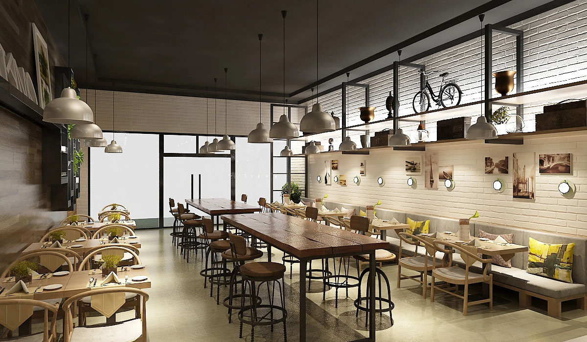 134平米面館店面設(shè)計(jì)裝修效果圖