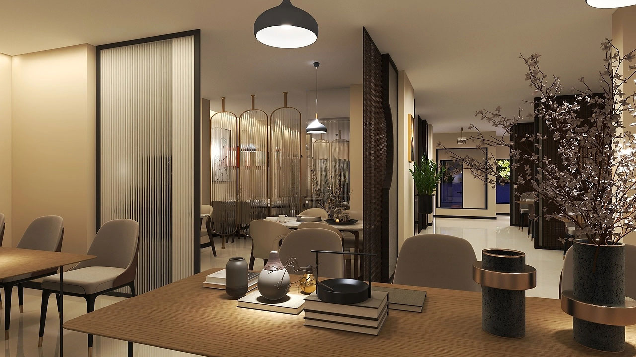 456平米中式餐廳裝修設(shè)計效果圖