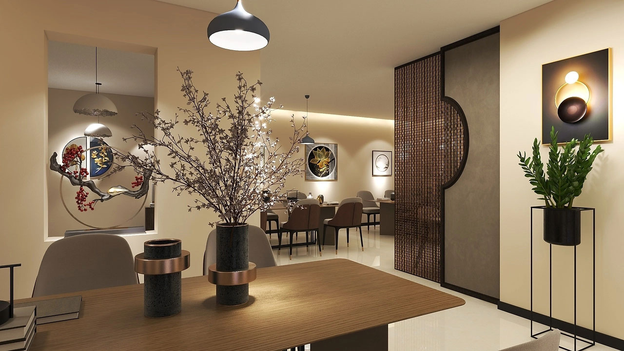 456平米中式餐廳裝修設(shè)計效果圖