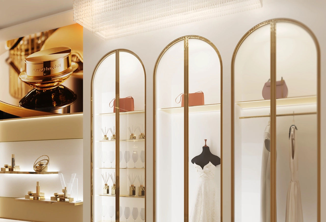 120平米品牌化妝品店面裝修設(shè)計效果圖