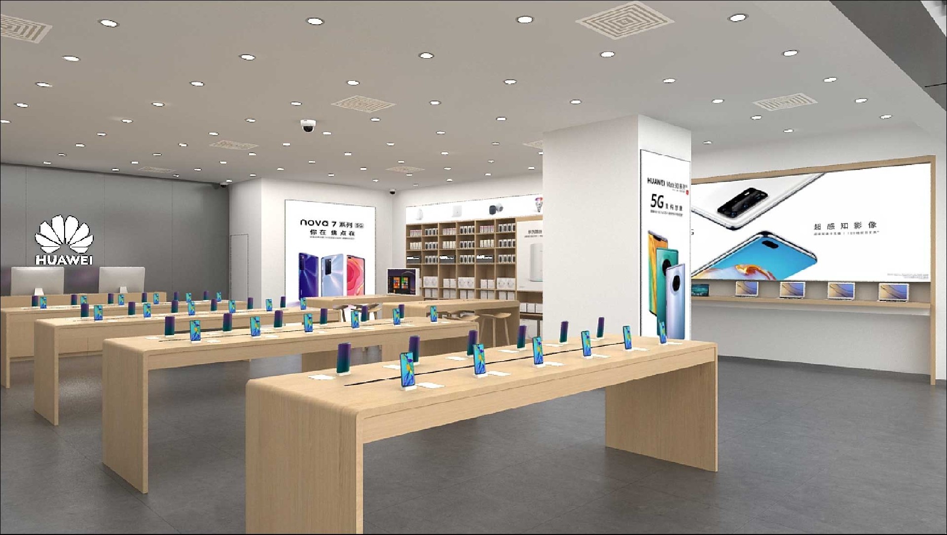 160平米華為手機店裝修設(shè)計效果圖