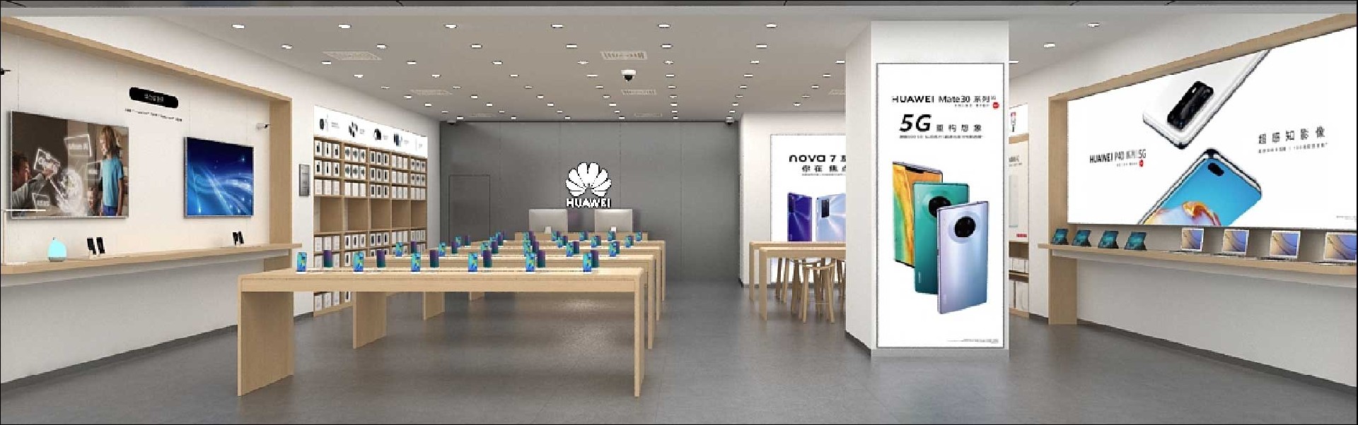 160平米華為手機店裝修設(shè)計效果圖