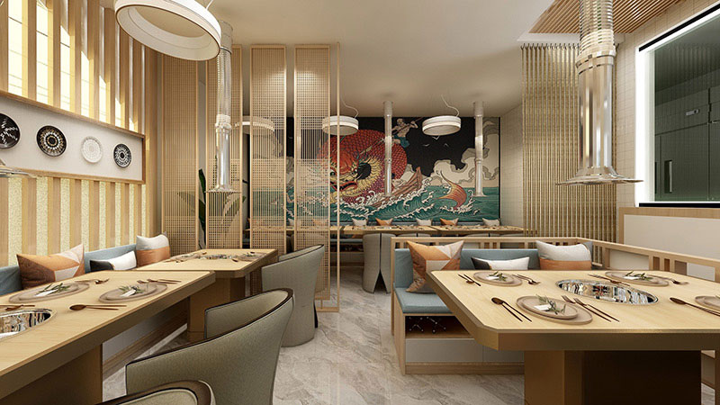 300平米鄭州烤肉店裝修設(shè)計效果圖