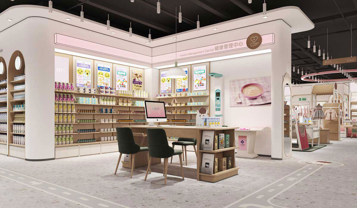 215平米鄭州母嬰用品店設(shè)計效果圖
