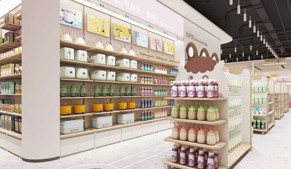 215平米鄭州母嬰用品店設(shè)計效果圖