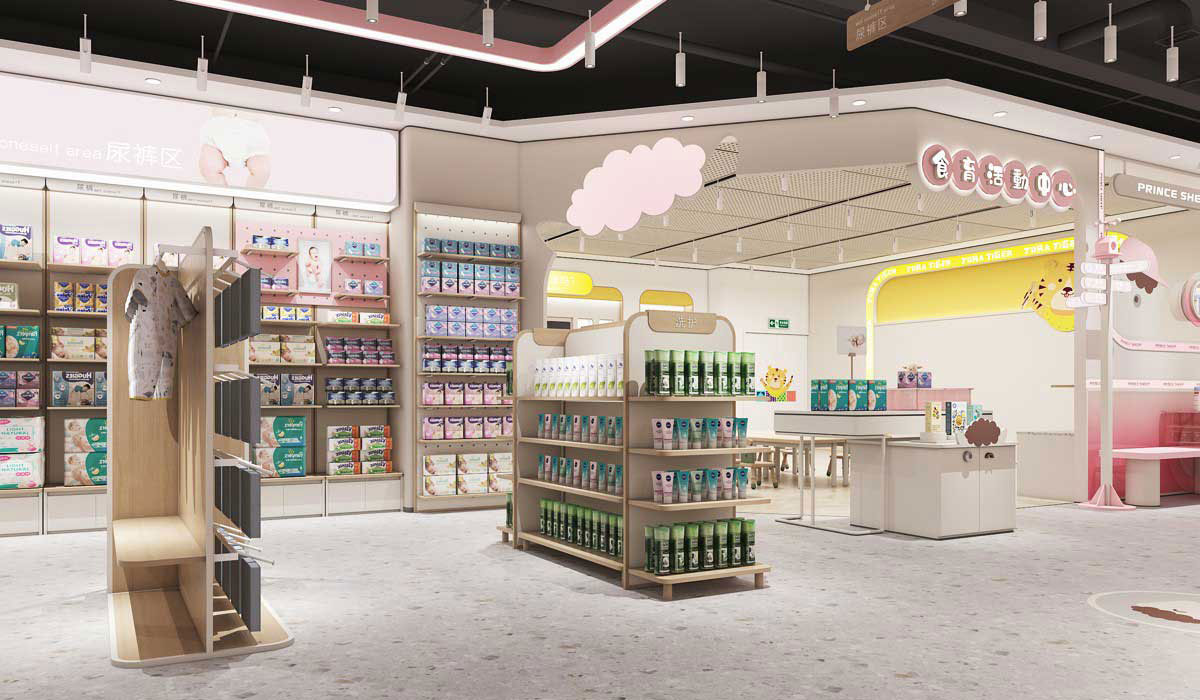 215平米鄭州母嬰用品店設(shè)計效果圖