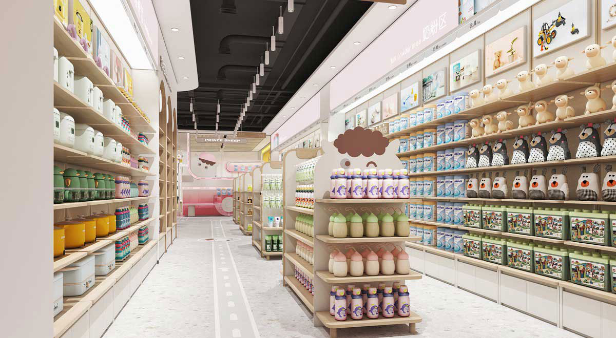 215平米鄭州母嬰用品店設(shè)計效果圖