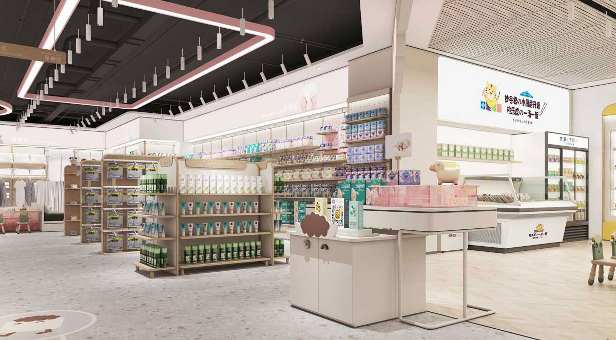 215平米鄭州母嬰用品店設(shè)計效果圖