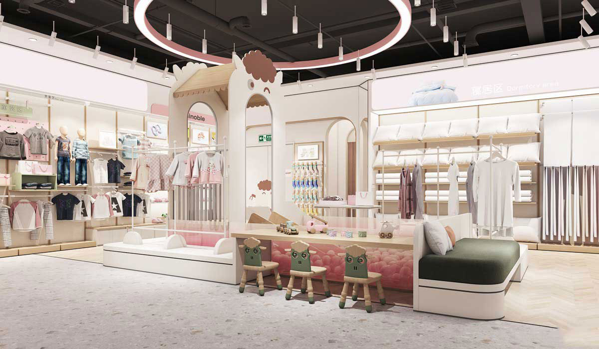 215平米鄭州母嬰用品店設(shè)計效果圖