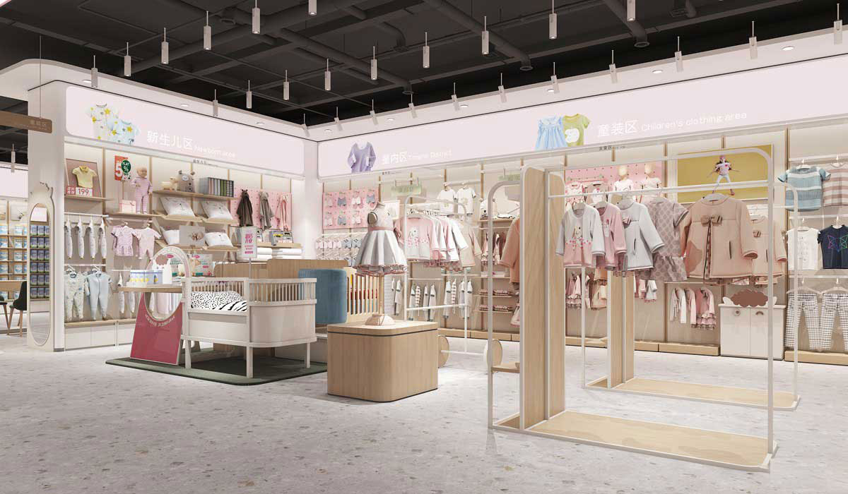 215平米鄭州母嬰用品店設(shè)計效果圖