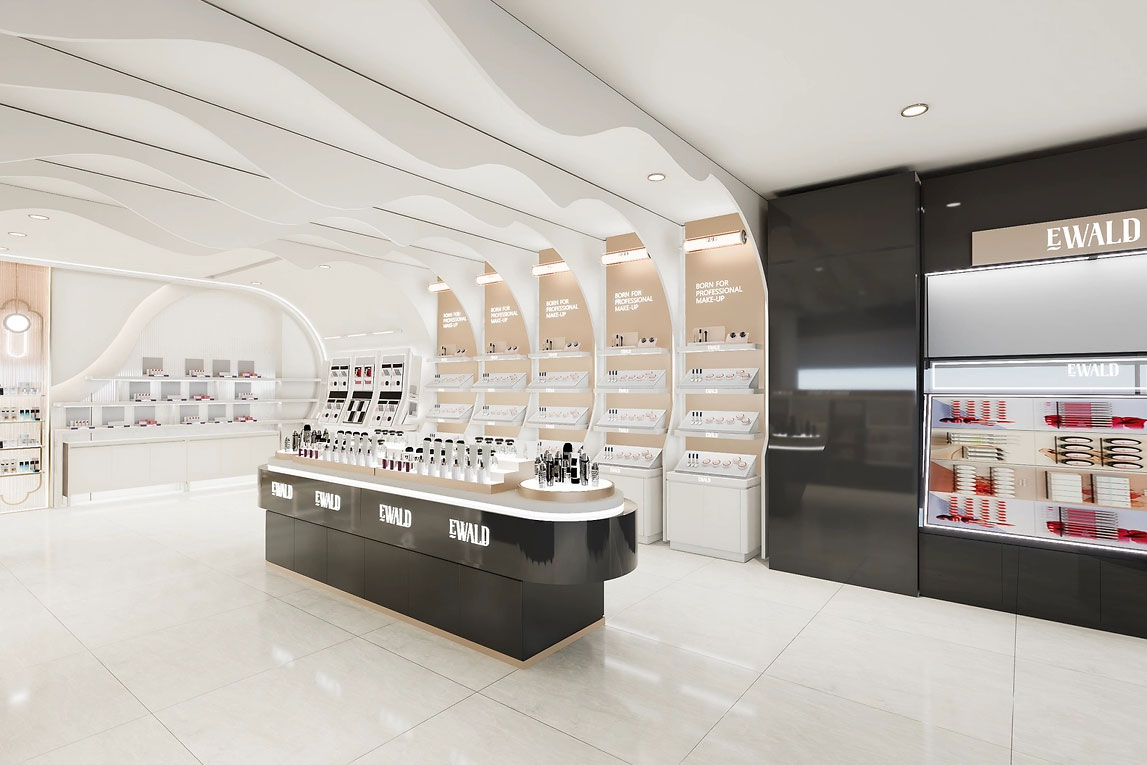 90平米鄭州化妝品店直播間設計效果圖