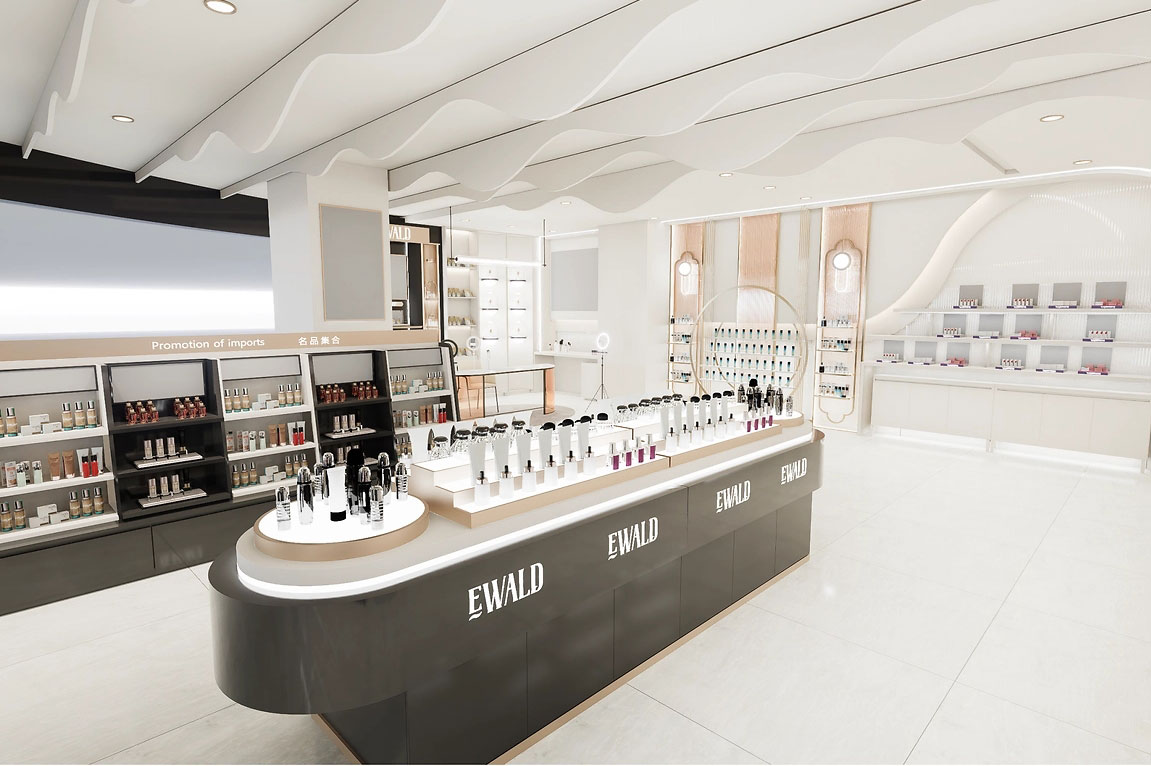 90平米鄭州化妝品店直播間設計效果圖