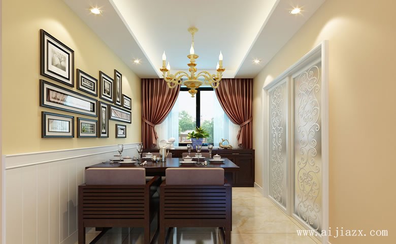 時(shí)尚流行的暖色系簡(jiǎn)約美式風(fēng)格小戶型裝修效果